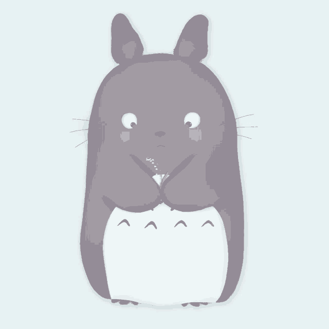 a cartoon illustration of a gray and white rabbit