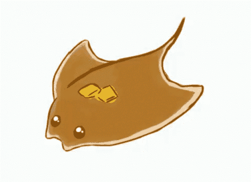 a drawing of a stingray with butter on it 's back