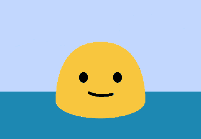 a yellow smiley face is floating on the water