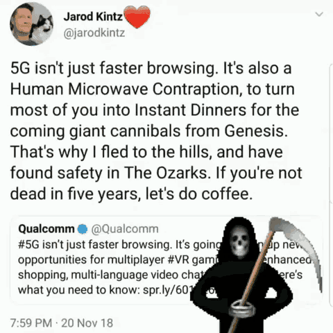 a tweet from jarod kintz shows a grim reaper
