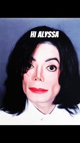 a painting of a man with the words hi alyssa on the top