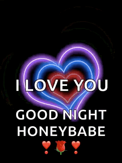 a glowing heart with the words i love you good night honeybabe