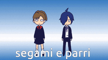 segami e parri is written on the blue background
