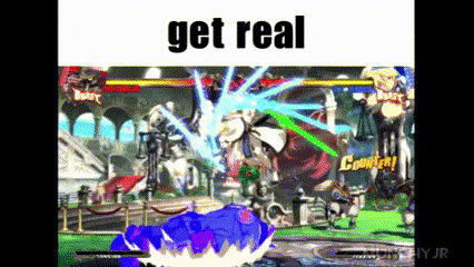a video game scene with the words `` get real '' on the bottom