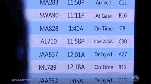 a screen displays a list of flights including ma283 swa90 ma828 al710 jaa837 ml789 and jaa732