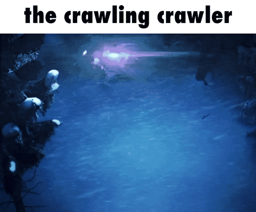 a picture of a crawling crawler is displayed on a blue background