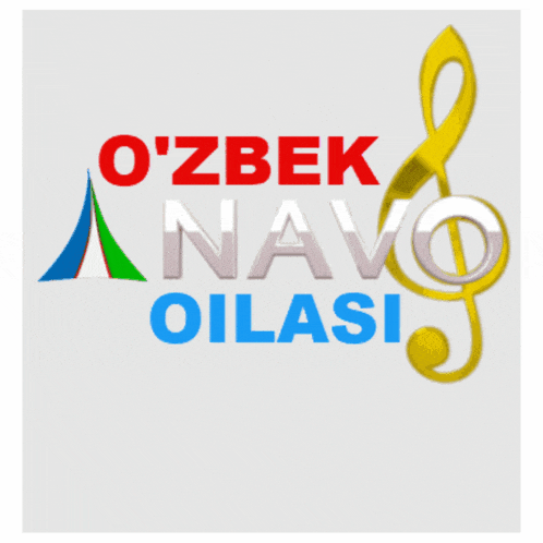 a logo for o'zbek navo oilasi with a treble clef in the middle