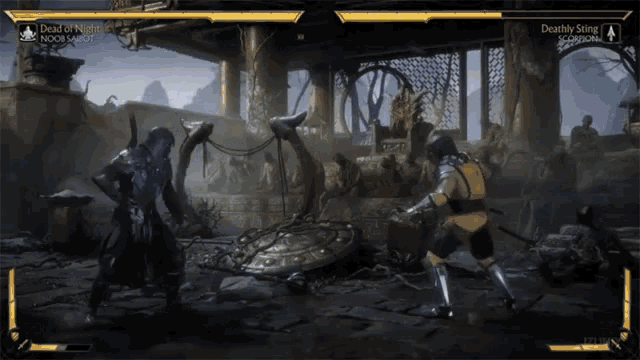 a screenshot of a video game with a dead of night noob saibot character
