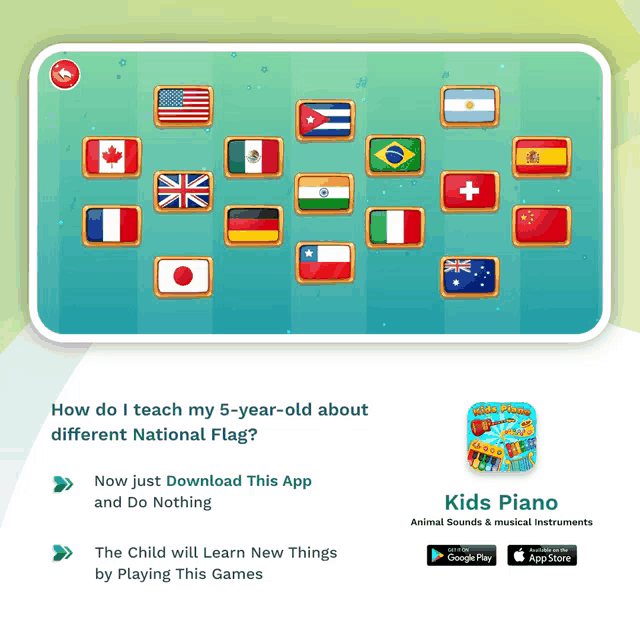 a screenshot of a kids piano app on the google play app store