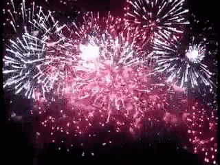 a bunch of fireworks are flying in the night sky .
