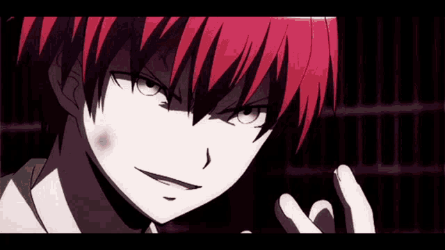 a close up of a person with red hair making a face