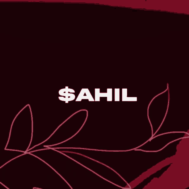 a red background with the word sahil in white letters