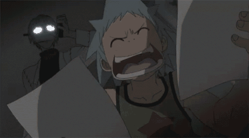 a cartoon character with a star on his shirt is holding a piece of paper with his mouth open .