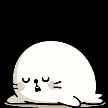 a cartoon seal with a surprised look on its face .