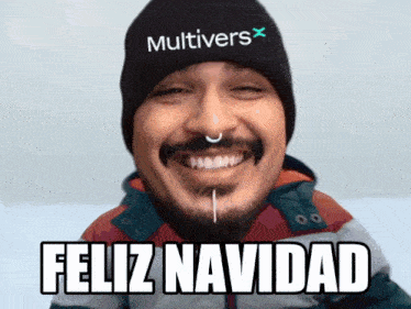 a man with a beard wearing a hat that says multivers x