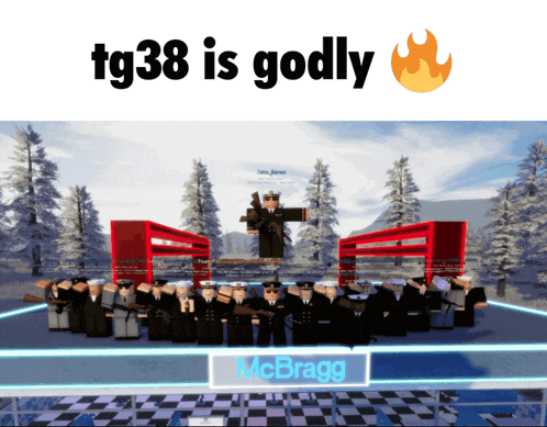 a screenshot of a video game with the words tg38 is godly above it