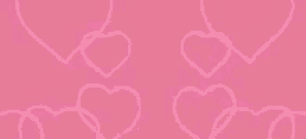 a bunch of pink hearts are moving in a circle on a black background .
