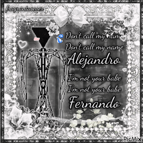 a black and white photo with the name fernando on the bottom