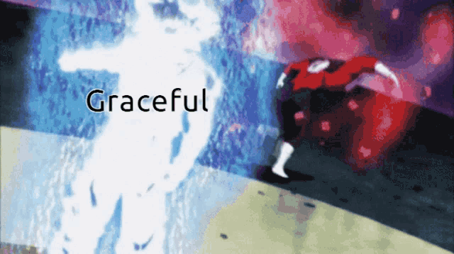 the word graceful is on a purple and blue background