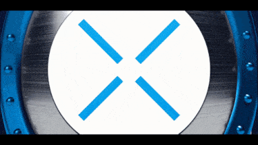 a white circle with a blue cross in the middle
