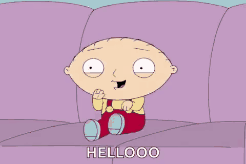 a cartoon character from family guy is sitting on a couch .