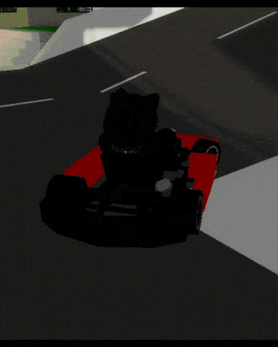 a cartoon character is driving a go kart in front of a billboard for broadhaven