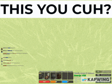 a screenshot of a video game with the words " this you cuh " above it