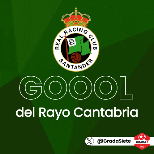 a poster for real racing club santander with the words goool del rayo cantabria