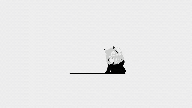 a black and white drawing of a cat laying on top of a white box .
