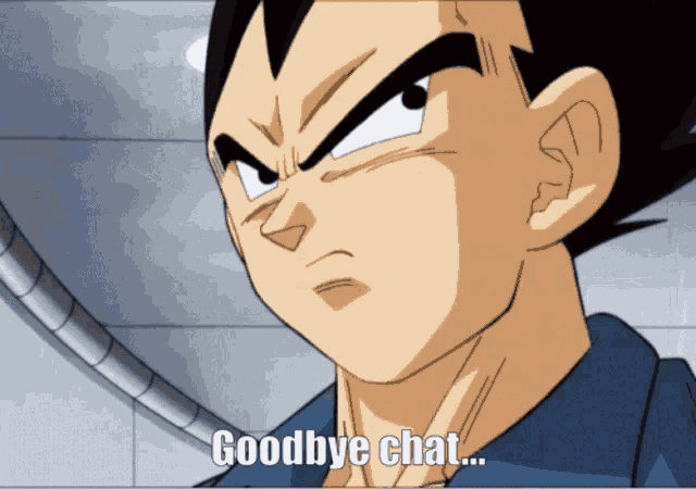 a cartoon character says goodbye chat on the bottom right