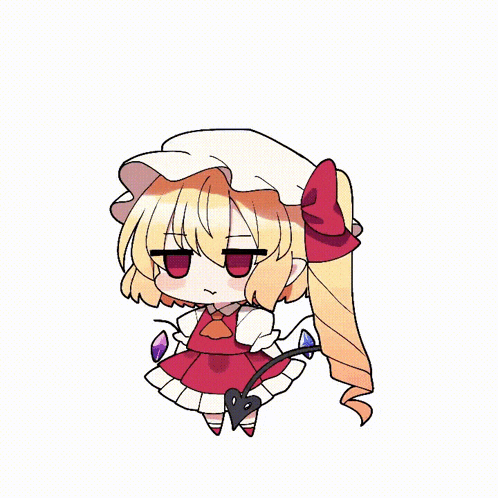 a cartoon drawing of a girl with a tail and a thought bubble above her head