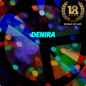 a peace sign with the name denira on the bottom