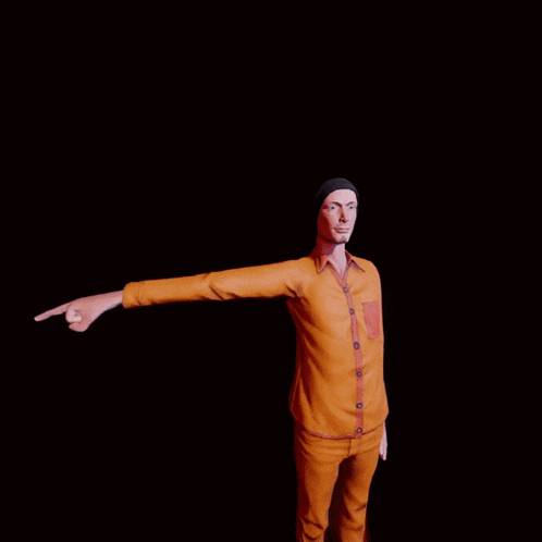 a man in an orange shirt holds up a fist in front of a sign that says fuck you bitch