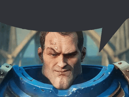 a man with a speech bubble above his head