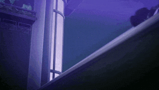 a person is standing on a balcony looking out a window .