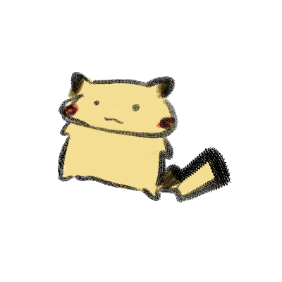 a drawing of a pikachu with a very angry look on its face