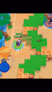 a screenshot of a game called brawl stars with rookie in the lower right corner