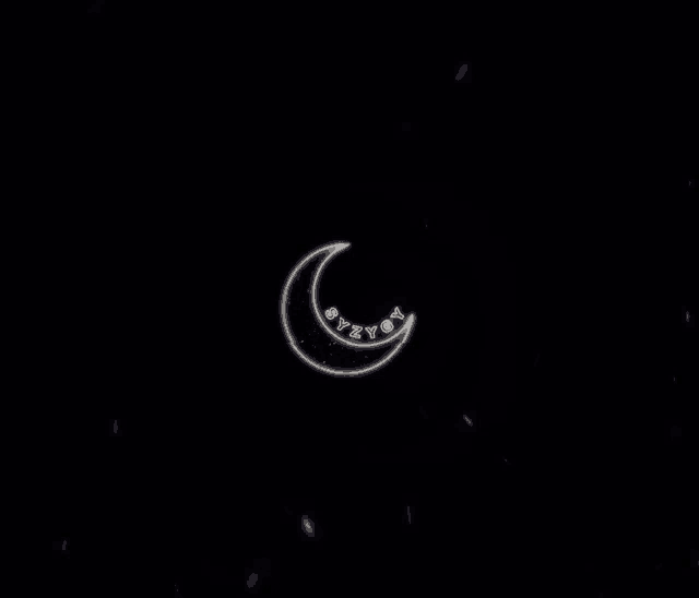 a glowing crescent moon with the letters byzyor on it