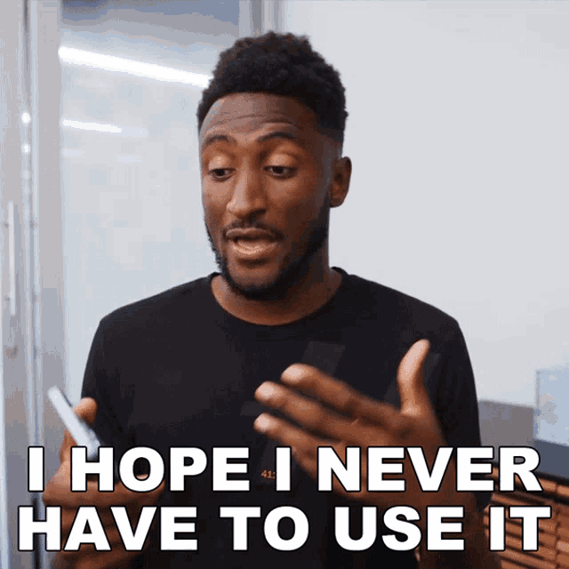 I Hope I Never Have To Use It Marques Brownlee GIF - I Hope I Never Have To Use It Marques Brownlee I Wish I Wouldnt Be Using It GIFs