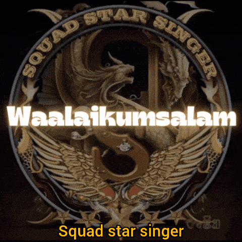 a logo for squad star singer with a dragon and eagles