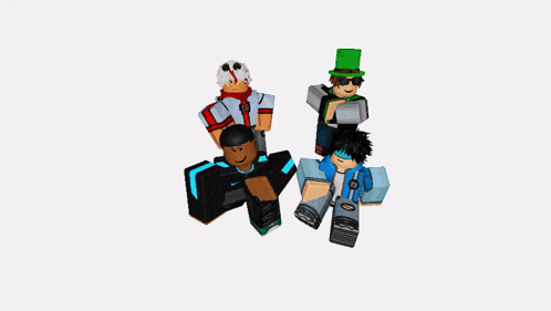 a group of roblox characters are posing in front of the word akag
