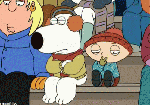 a group of cartoon characters including stewie and brian from family guy