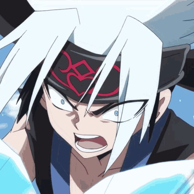 a close up of a cartoon character 's face with a red letter r on it