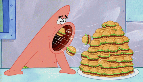 Patrick Star Krabby Patty GIF - Patrick Star Krabby Patty Competitive Eating GIFs