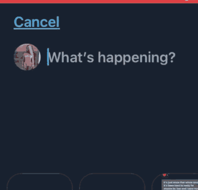 a screenshot of a cancel message with a picture of a woman in the corner
