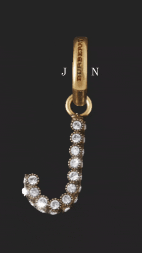 a gold ring with the letter j and the letter n on it
