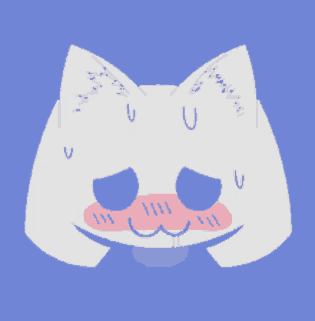 a drawing of a white cat with a surprised look on his face