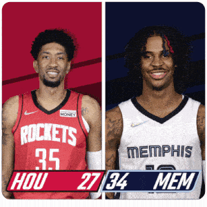 Houston Rockets (27) Vs. Memphis Grizzlies (34) First-second Period Break GIF