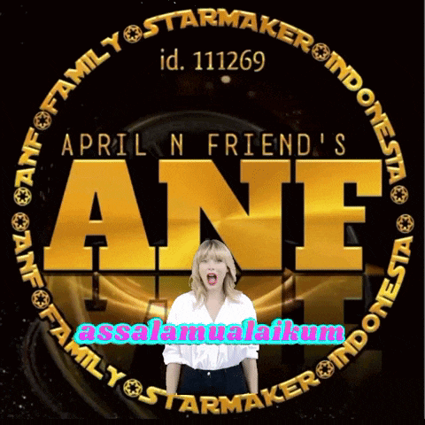 a logo for april n friend 's anf with a woman screaming