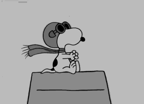 a black and white drawing of snoopy wearing goggles and a scarf